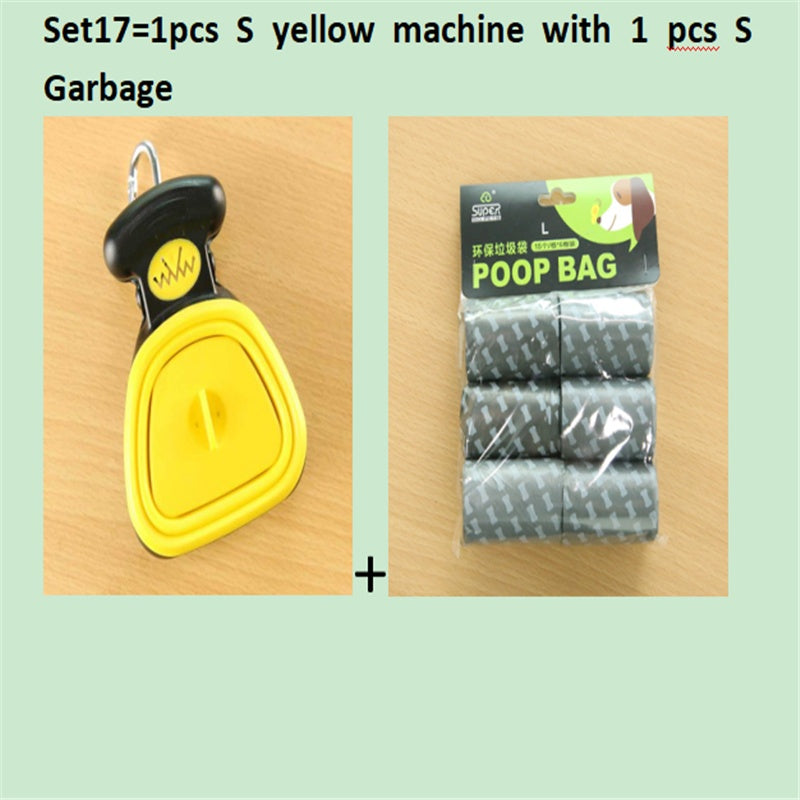 Pet Dog Travel Foldable Poop Scooper With 1 Roll Decomposable bag