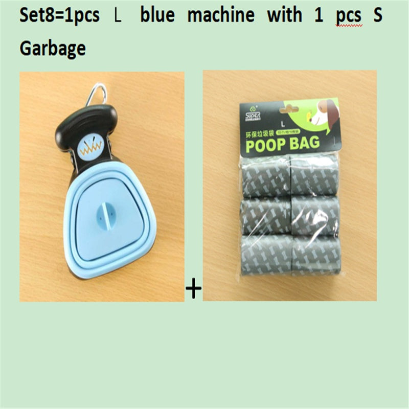 Pet Dog Travel Foldable Poop Scooper With 1 Roll Decomposable bag