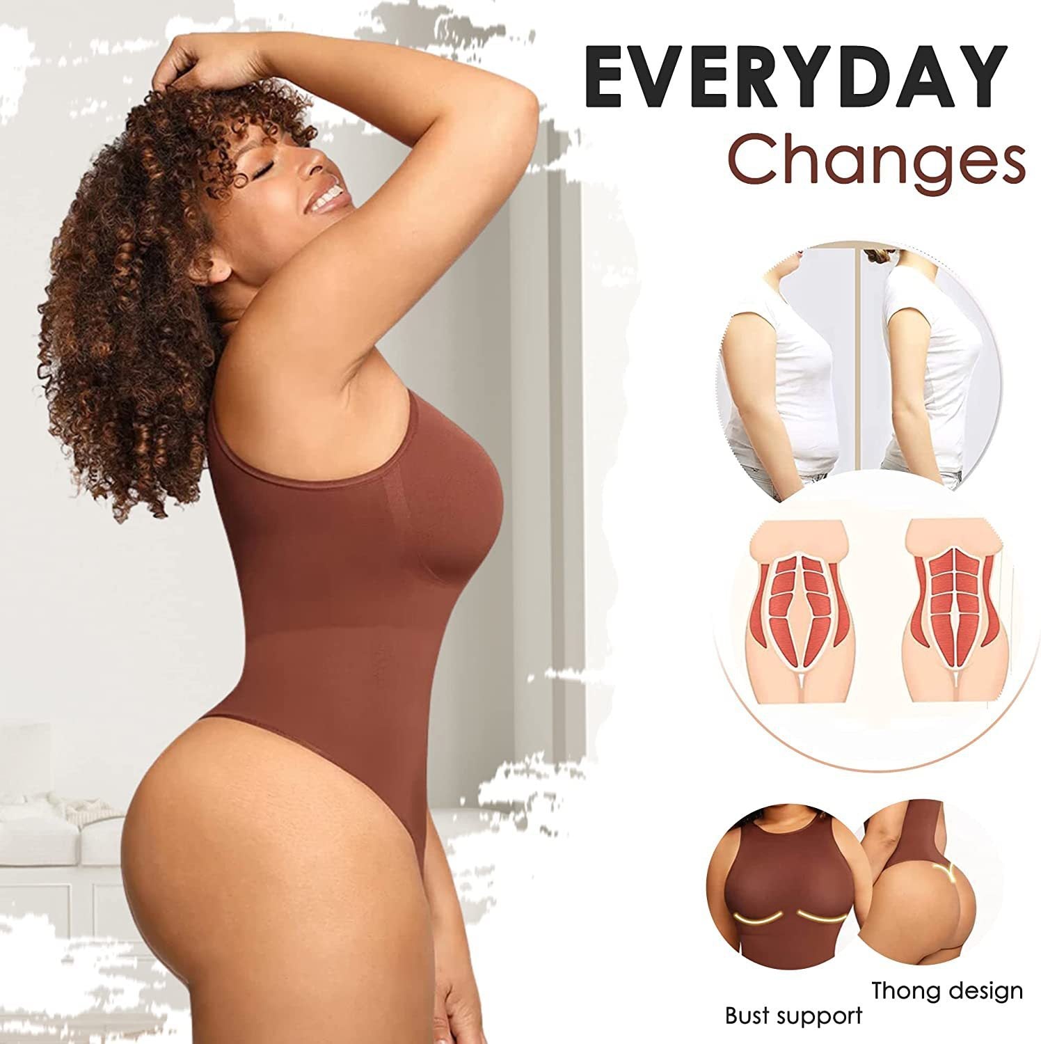 Belly Contraction Body Shaper Round Neck bodysuit