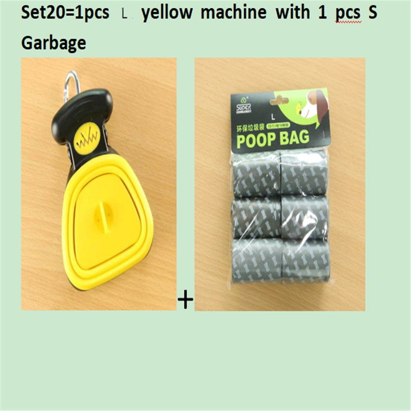 Pet Dog Travel Foldable Poop Scooper With 1 Roll Decomposable bag