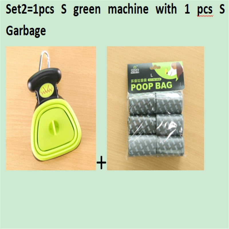 Pet Dog Travel Foldable Poop Scooper With 1 Roll Decomposable bag