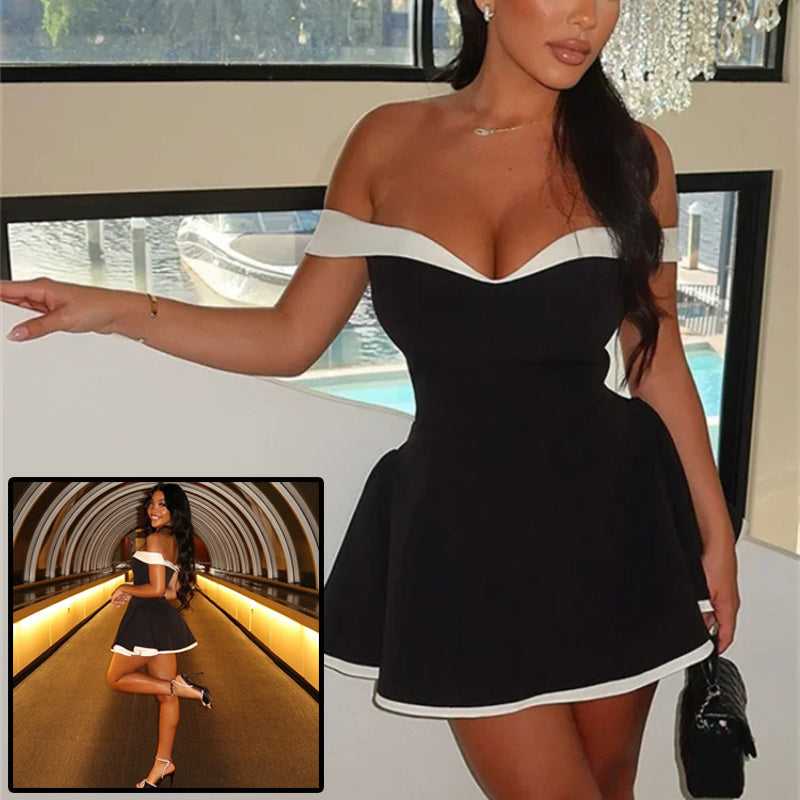 Backless Off-Shoulder Sweet Girl Chic Ruched Mini Bodycon Dress