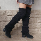 Autumn And Winter New Solid Pile Style Women's Fashion Casual Knitted Crew Socks