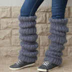 Autumn And Winter New Solid Pile Style Women's Fashion Casual Knitted Crew Socks