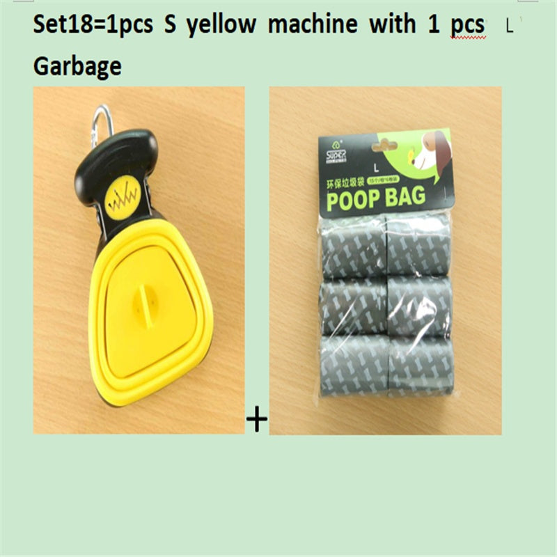 Pet Dog Travel Foldable Poop Scooper With 1 Roll Decomposable bag