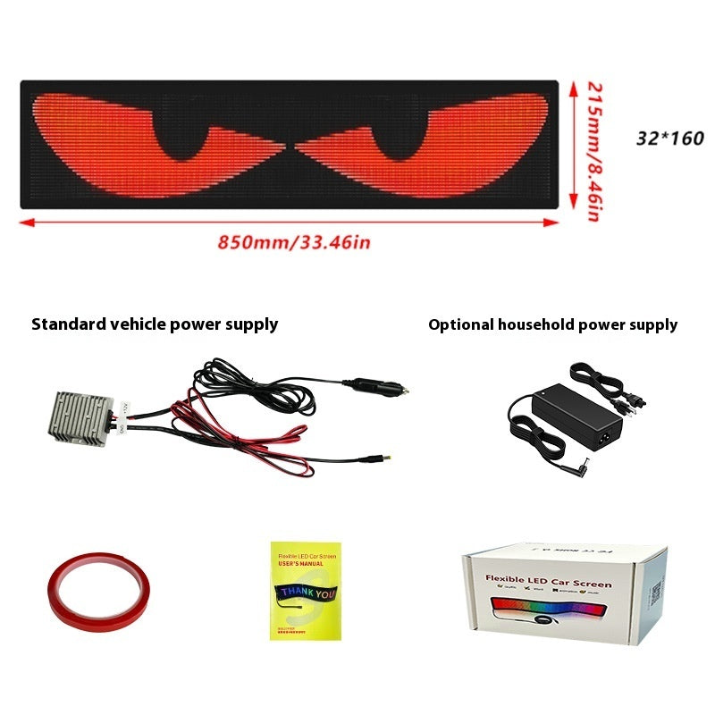 Dynamic Eyes Car Windshield Flexible LED Display Bumper Stickers