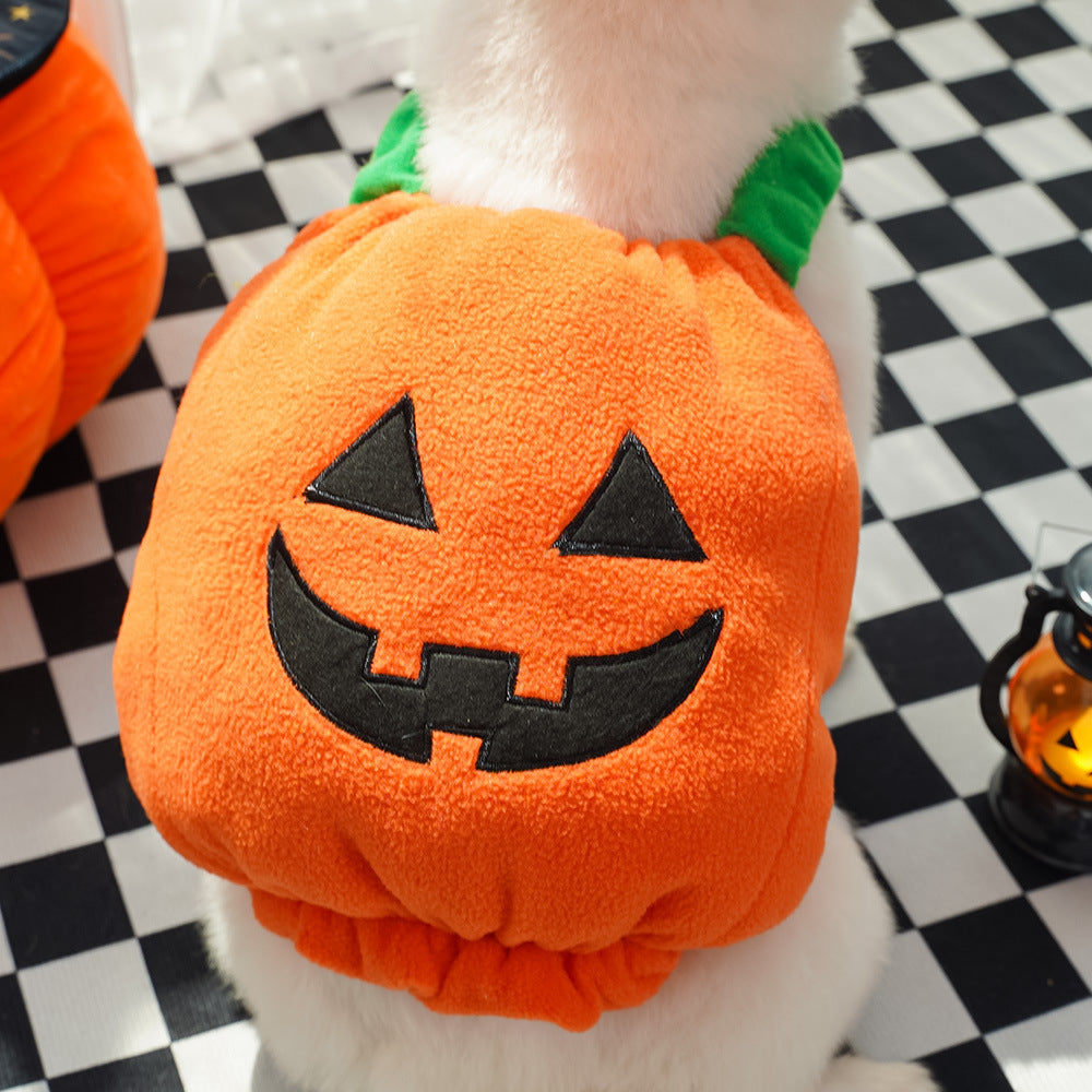 Halloween Pumpkin Vest For Dogs Cats Festive Pet Costume Harness Funny Thanksgiving Christmas Apparel For Small Animals Clothing