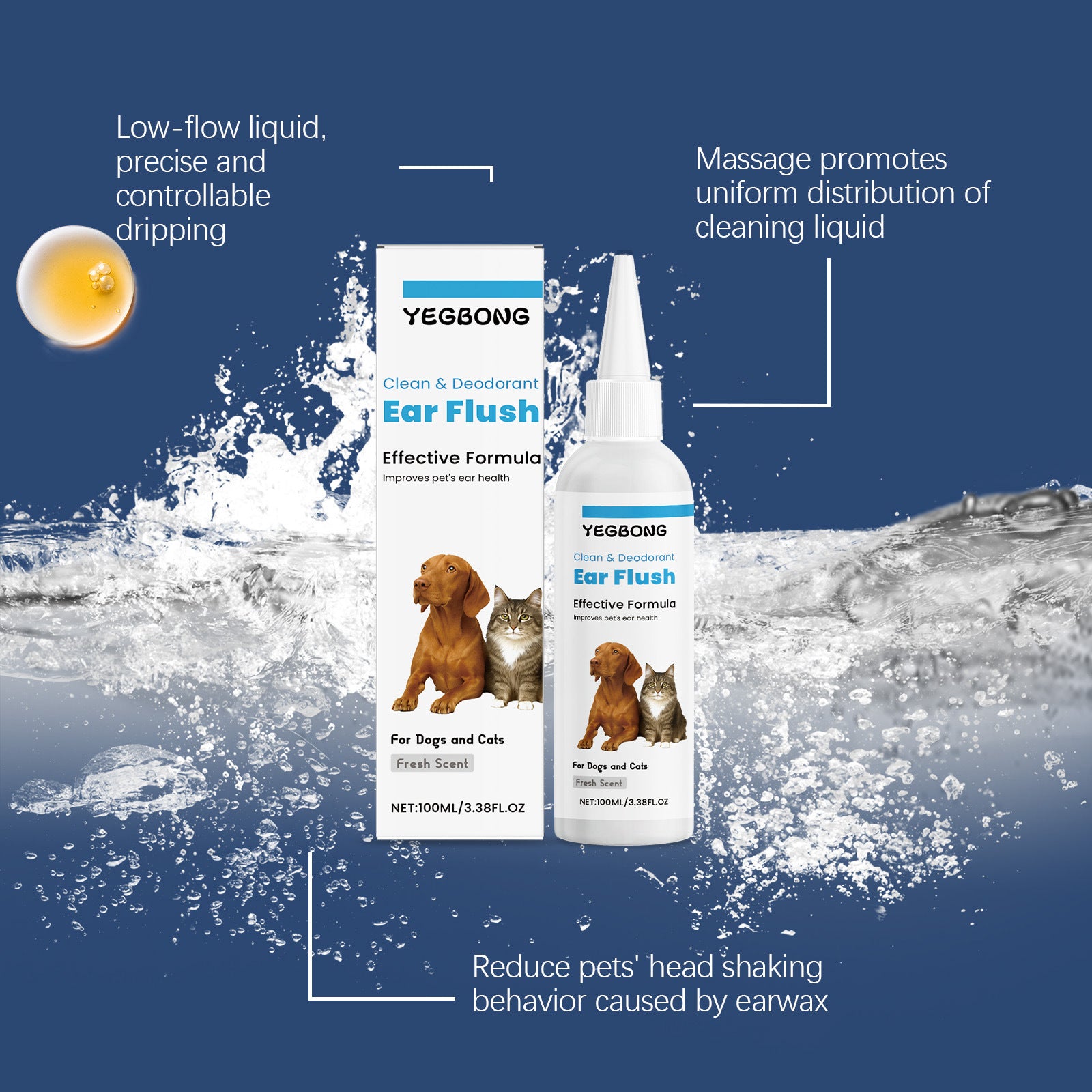 Dogs And Cats Ear Cleaner Gently Removes Earwax