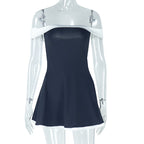 Backless Off-Shoulder Sweet Girl Chic Ruched Mini Bodycon Dress