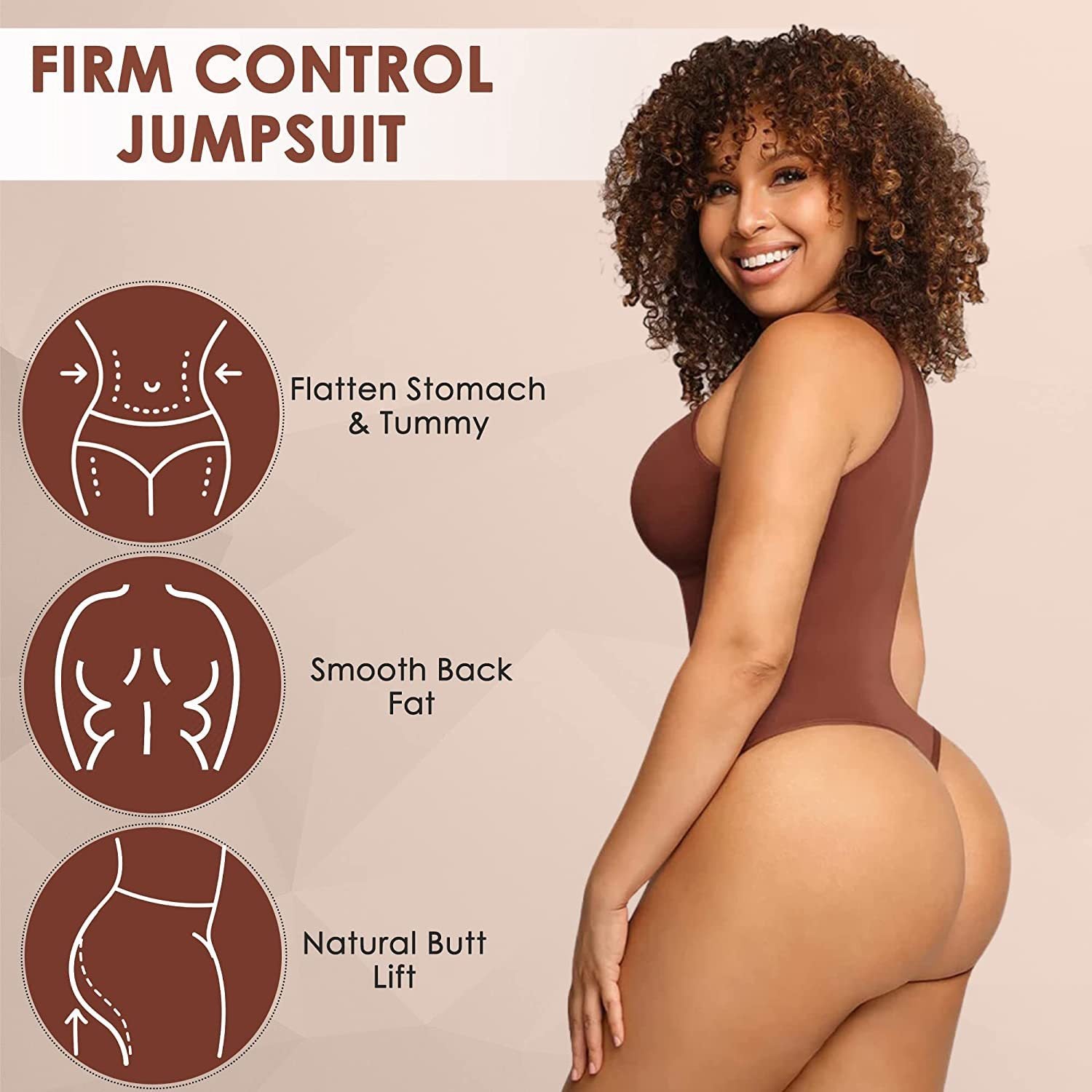 Belly Contraction Body Shaper Round Neck bodysuit
